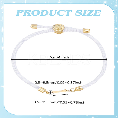 1pc Adjustable Nylon Cord Slider Bracelets for Women BJEW-LP0001-33I-G-1
