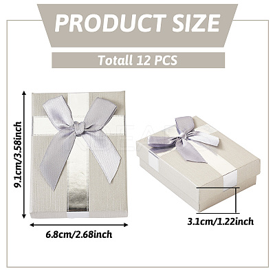 Rectangle Paper Jewelry Gift Boxes with Bowknot CON-TAC0010-89B-1