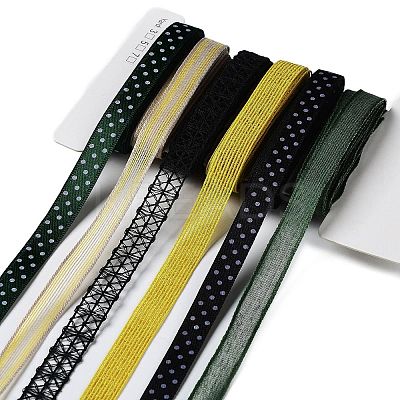 18 Yards 6 Styles Polyester Ribbon SRIB-C001-G03-1