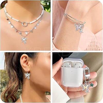 10Pcs 5 Colors Alloy Resin Pendants FIND-YW0009-78-1