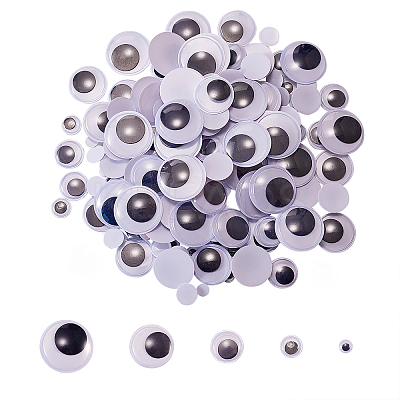 1000pcs 5 Style Black & White Wiggle Googly Eyes Cabochons DIY Scrapbooking Crafts Toy Accessories KY-CJ0001-44-1