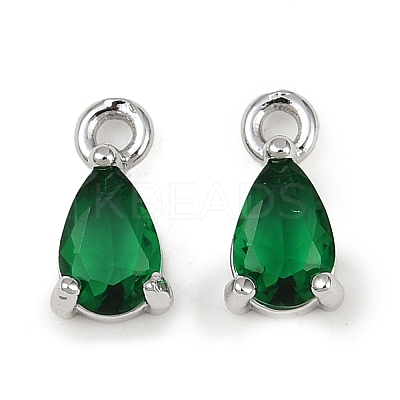 Brass Micro Pave Cubic Zirconia Pendants KK-K374-07P-01-1