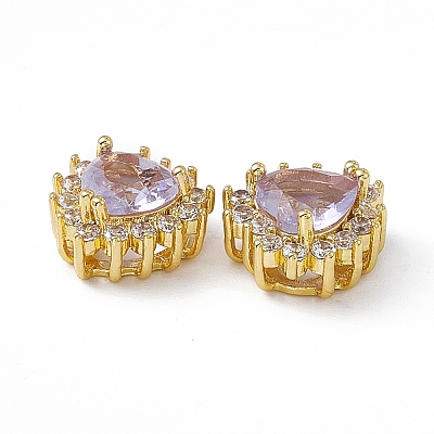 Rack Plating Brass Micro Pave Cubic Zirconia Beads KK-C007-12G-1