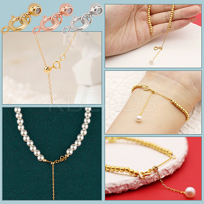 18Sets 3 Colors Brass Spring Ring Clasps and Silicone Beads KK-PH0011-36-1
