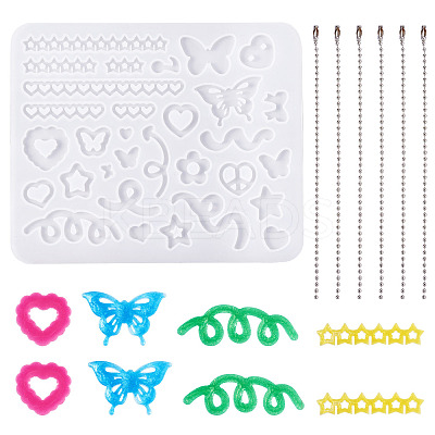 Heart Star DIY Silicone Pendant Molds DIY-TA0010-95-1