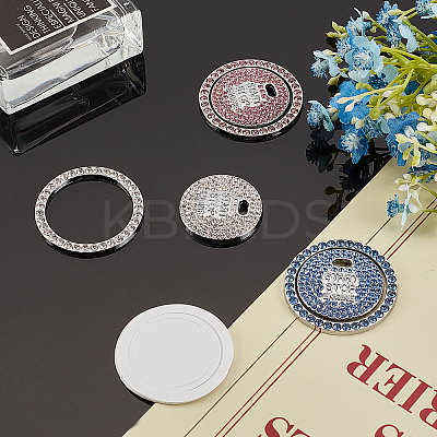 3 Sets 3 Colors Self Adhesive Zinc Alloy with Rhinestone Car Stickers DIY-AR0001-48-1