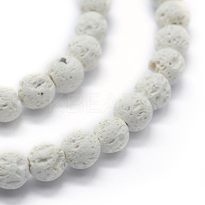 Synthetic Lava Rock Round Beads Strands G-E508-04-4mm-1-1