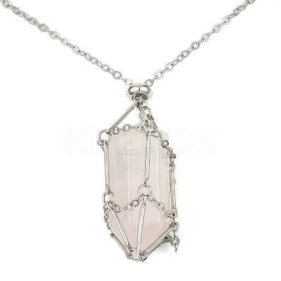 Tarnish Resistant 304 Stainless Steel Macrame Pouch Empty Stone Holder for Pendant Necklaces Making NJEW-TA00100-01-1