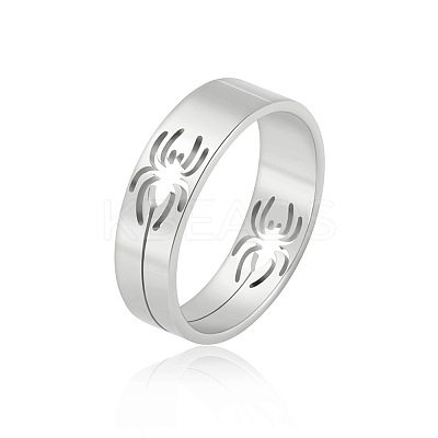 Hollow Out Spider 201 Stainless Steel Finger Rings FS-WG97E57-05-1