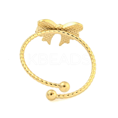 Ion Plating(IP) 304 Stainless Steel Open Cuff Rings for Women LS-RJEW-S409-01G-01-1