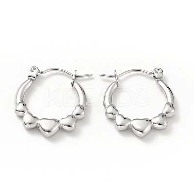 Non-Tarnish 304 Stainless Steel Heart Wrap Hoop Earrings for Women EJEW-G293-13P-1