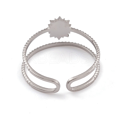 Non-Tarnish 304 Stainless Steel Cuff Rings RJEW-G285-66P-1