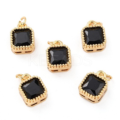 Real 18K Gold Plated Brass Inlaid Cubic Zirconia Charms ZIRC-L100-073G-03-1