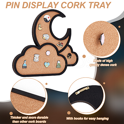 Hexagon Wall Mounted Brooch Jewelry Display Cork Tray ODIS-WH0329-84D-1