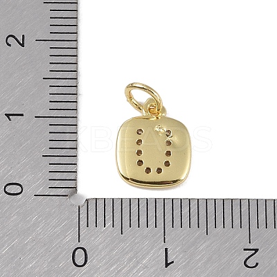 Rack Plating Brass Micro Pave CLear Cubic Zirconia Charms KK-E110-14G-U-1