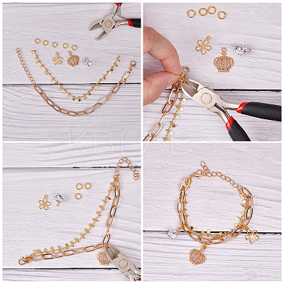 Alloy Paperclip Chain Bracelets BJEW-NB0001-02-RS-1