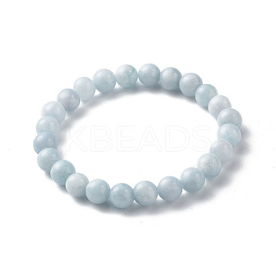 Reiki Crystal Natural Chalcedony Imitation Aquamarine Stretch Bracelets Set for Men Women BJEW-JB06806-01-1