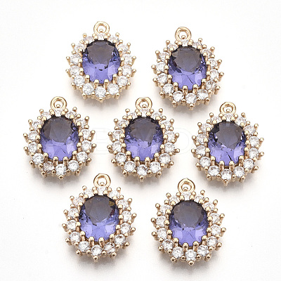 Transparent Faceted Glass Pendants GLAA-R212-15B-1