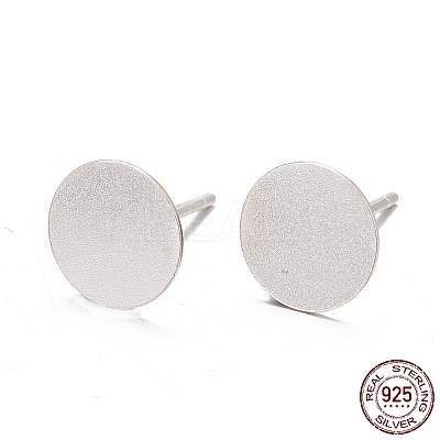 925 Sterling Silver Flat Pad  Stud Earring Findings STER-K167-045G-S-1