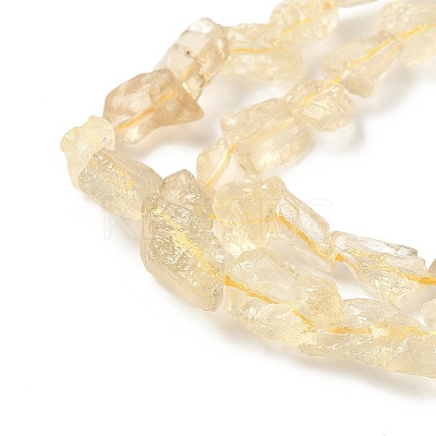 Raw Rough Natural Lemon Quartz(Heated) Beads Strands G-M453-C01-1