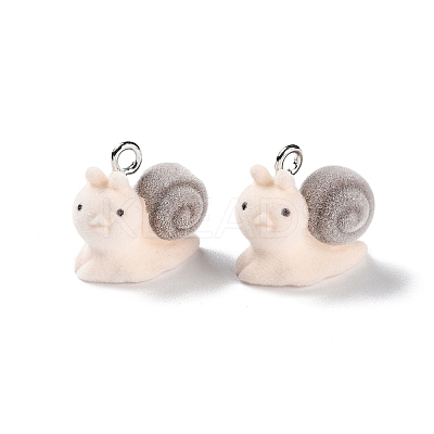 Animal Shape Flocky Resin Pendants RESI-Q229-01I-1