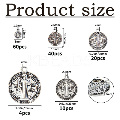 134Pcs 5 Styles Tibetan Style Alloy Pendants FIND-FH0016-63-1