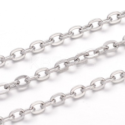Tarnish Resistant 304 Stainless Steel Cable Chains CHS-K004-05P-0.6mm-1