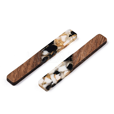 Transparent Resin & Walnut Wood Big Pendants RESI-TAC0017-70-A01-1