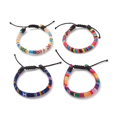 Ethnic Tribal Cloth Braided Bead Bracelet BJEW-JB07483-1