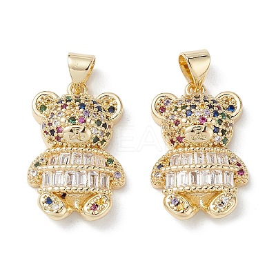 Brass Micro Pave Cubic Zirconia Pendants KK-M240-18-1
