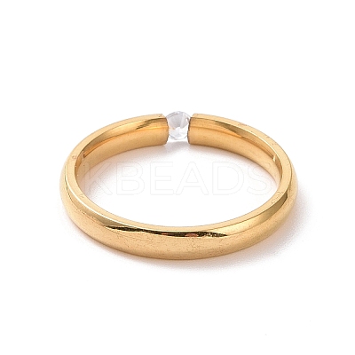 Crystal Rhinestone Simple Solitaire Ring RJEW-I089-49G-1