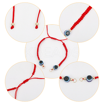 10Pcs Adjustable Braided Nylon Thread Link Bracelet Making AJEW-CA0003-89-1
