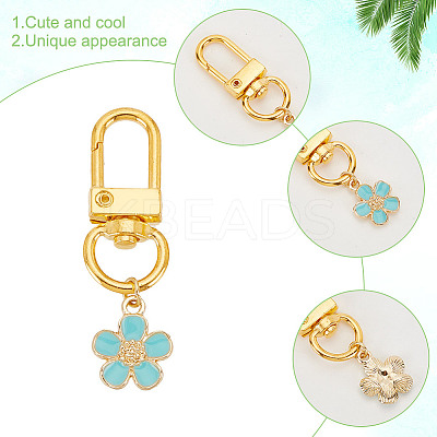 24Pcs 6 Colors Alloy Enamel Pendant Decorations HJEW-GO00007-1