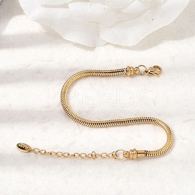 304 Stainless Steel Snake Chains Bracelets for Women BJEW-A158-02E-G-1