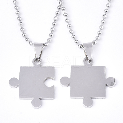 Non-Tarnish Valentine's Day Theme 304 Stainless Steel Pendants Necklaces STAS-S079-97-1