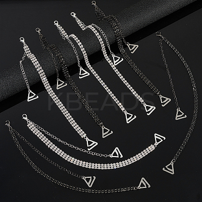 4 Pairs 4 Styles Rhinestone Chain Non-slip Bra Straps FIND-GO0002-51-1