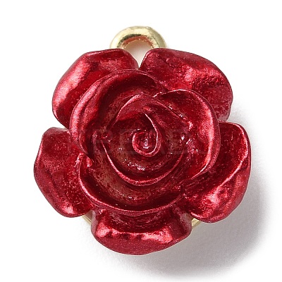 Opaque Resin Rose Pendants LS-X-PALLOY-Z016-02G-1