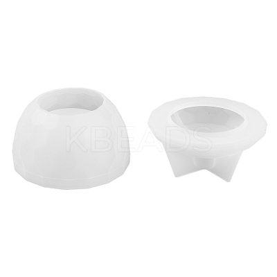 Faceted Round DIY Candle Cup Silicone Molds DIY-Q037-07B-1