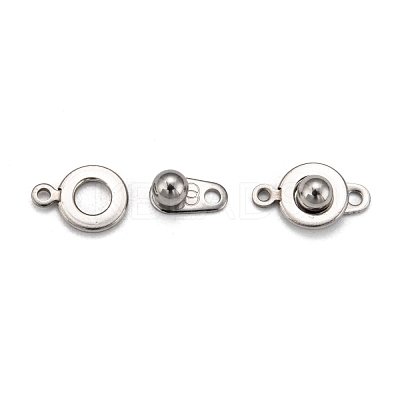 Tarnish Resistant 201 Stainless Steel Snap Clasps STAS-K148-11-1