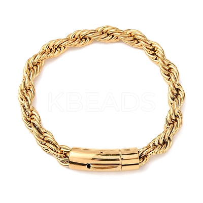 304 Stainless Steel Rope Chain Bracelets for Men Women BJEW-C124-03A-G-1