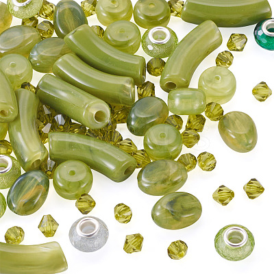 90Pcs 5 Styles Mixed Shapes Imitation Gemstone Acrylic Beads OACR-TA0004-68-1