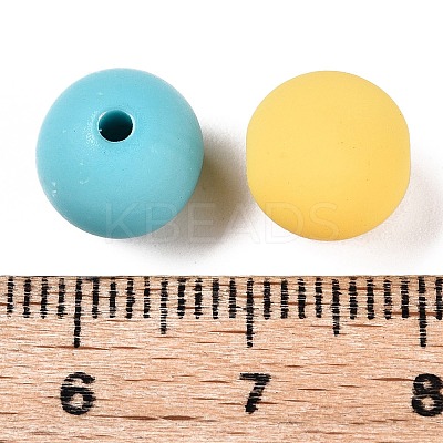 Rubberized Style Imitated Silicone Acrylic Beads MACR-T048-01C-10-1