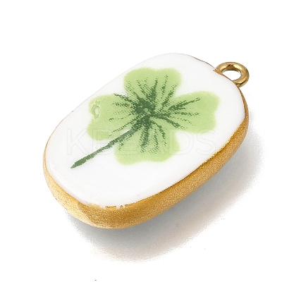Fruit & Floral & Animals Printed Handmade Porcelain Pendants STAS-Z207-01G-08-1