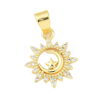 Brass Micro Pave Cubic Zirconia Pendants KK-D357-16E-G-1