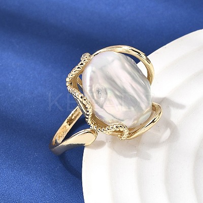 Brass Cuff Open Rings for Women RJEW-D344-02G-1
