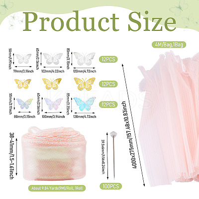 Wrinkled Wavy Polyester Flower Bouquets Wrapping Packaging FIND-TA0010-72A-1