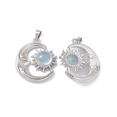 Natural Aquamarine Pendants X-KK-A173-04P-04-1