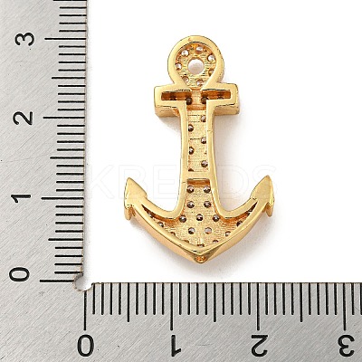 Brass Micro Pave Clear Cubic Zirconia Pendants KK-G493-01G-01-1