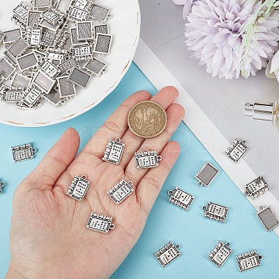 80Pcs Tibetan Style Alloy Pendants for Teachers' Day TIBEP-SC0002-36-1