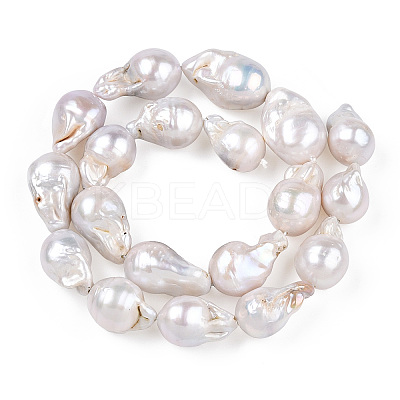 Natural Baroque Pearl Keshi Pearl Beads Strands PEAR-S019-02C-1